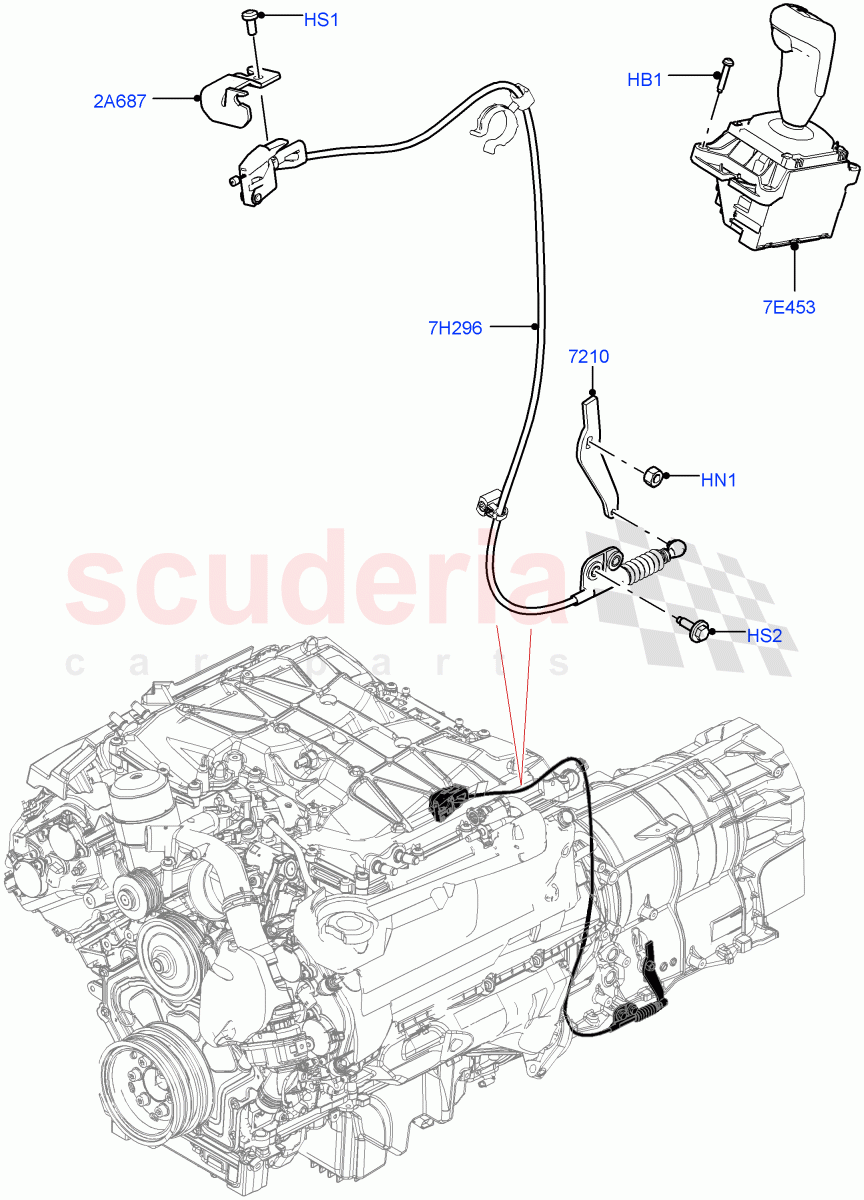 Gear Change-Automatic Transmission (5.0 Petrol AJ133 DOHC CDA, 8 Speed Auto Trans ZF 8HP70 4WD, 5.0L P AJ133 DOHC CDA S/C Enhanced) ((V) FROMJA000001) of Land Rover Land Rover Range Rover Sport (2014+) [2.0 Turbo Diesel]