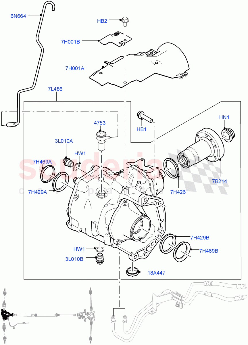 Front Axle Case (Halewood (UK), Dynamic Driveline) ((V) TOKH999999) of Land Rover Land Rover Discovery Sport (2015+) [2.0 Turbo Petrol AJ200P]