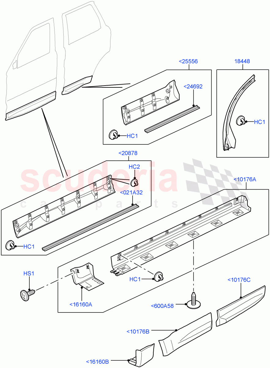 Body Mouldings ((V) FROMAA000001) of Land Rover Land Rover Range Rover Sport (2010-2013) [3.0 Diesel 24V DOHC TC]