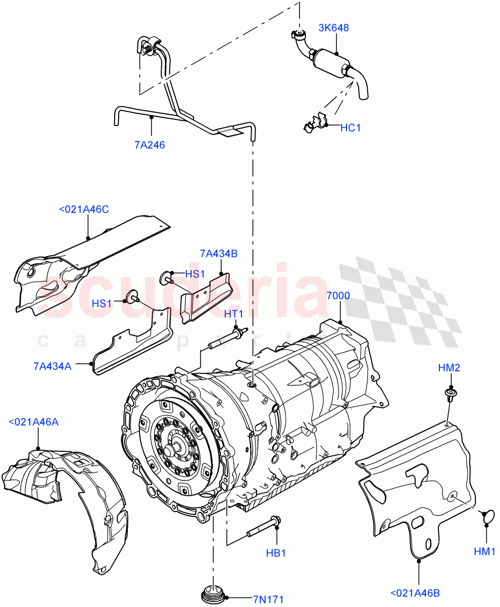 Auto Trans Assy & Speedometer Drive (3.0L AJ20P6 Petrol High, 8 Speed Auto Trans ZF 8HP76) ((V) FROMMA000001) of Land Rover Land Rover Range Rover Velar (2017+) [5.0 OHC SGDI SC V8 Petrol]