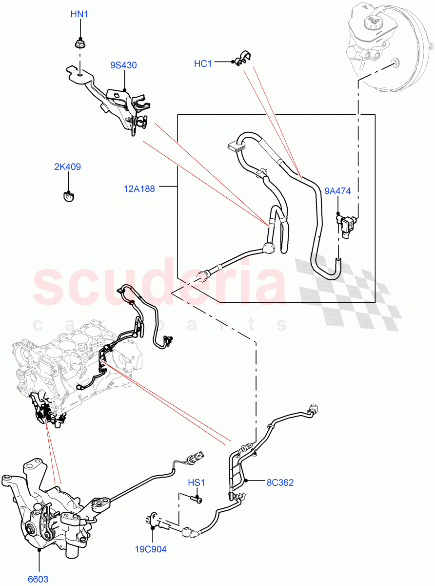 Vacuum Control And Air Injection (Solihull Plant Build) (2.0L I4 High DOHC AJ200 Petrol, LHD) ((V) FROMJA000001) of Land Rover Land Rover Range Rover Sport (2014+) [2.0 Turbo Petrol AJ200P]