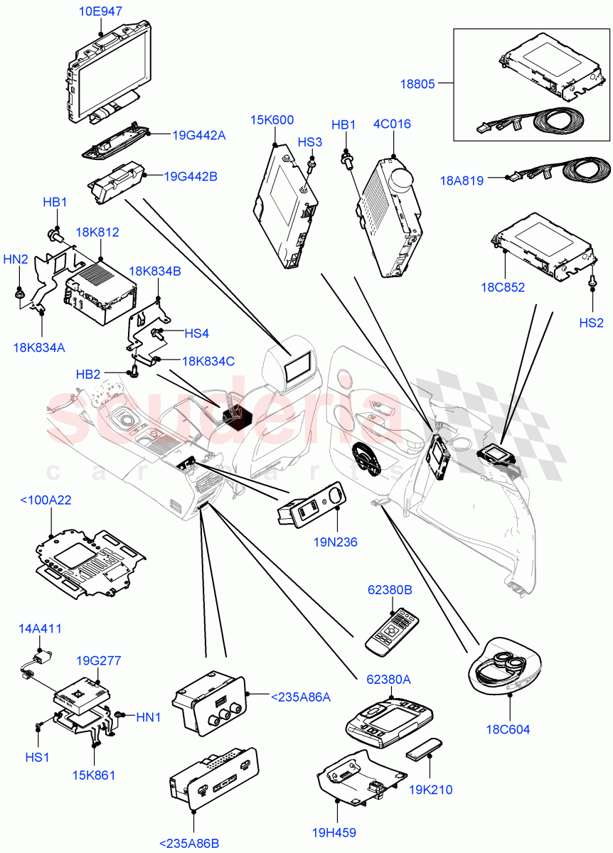 Family Entertainment System(Board Monitor)(Halewood (UK)) of Land Rover Land Rover Range Rover Evoque (2012-2018) [2.0 Turbo Diesel]