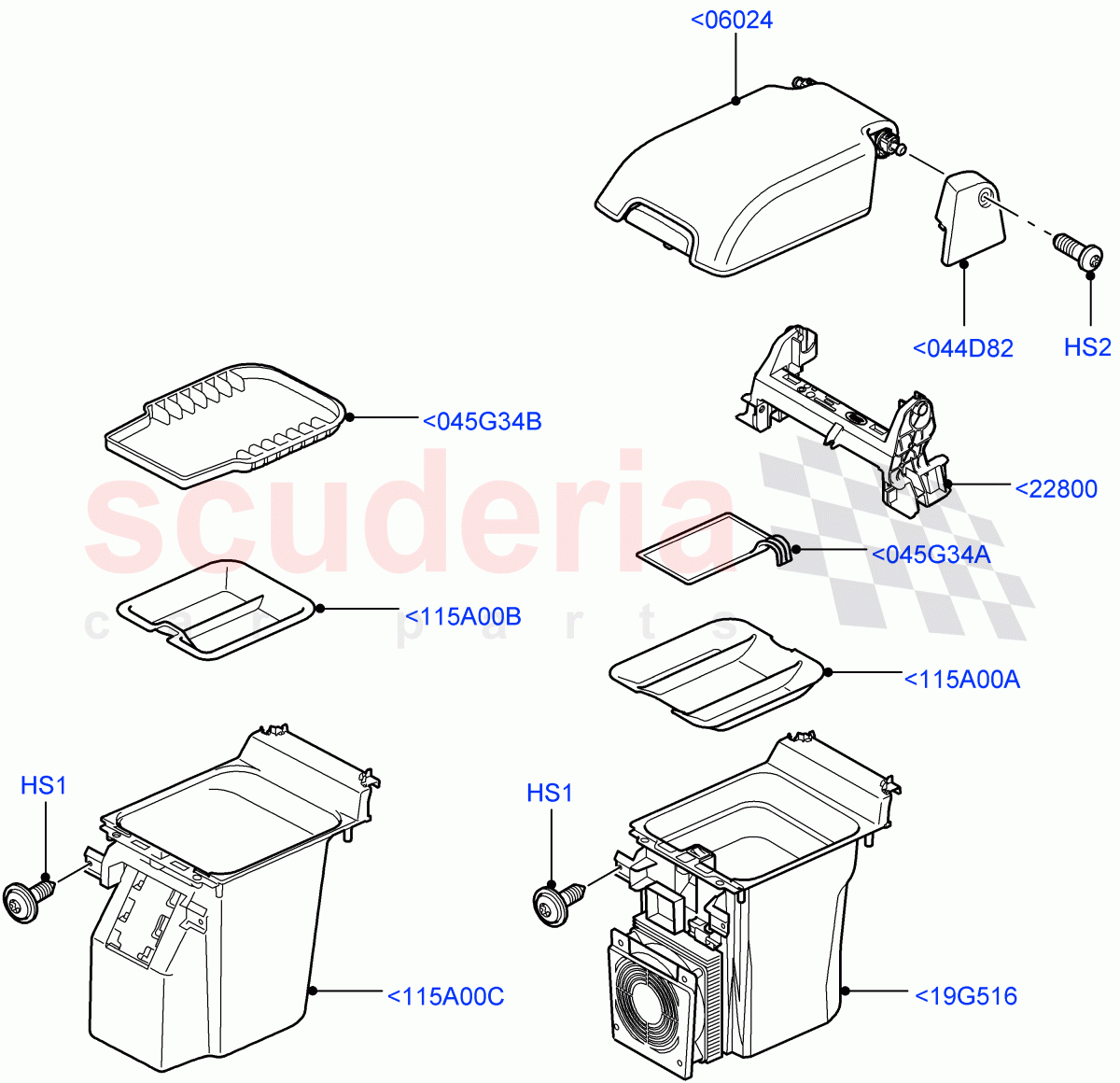 Console - Floor(For Stowage Boxes And Lids)((V)FROMAA000001) of Land Rover Land Rover Discovery 4 (2010-2016) [5.0 OHC SGDI NA V8 Petrol]