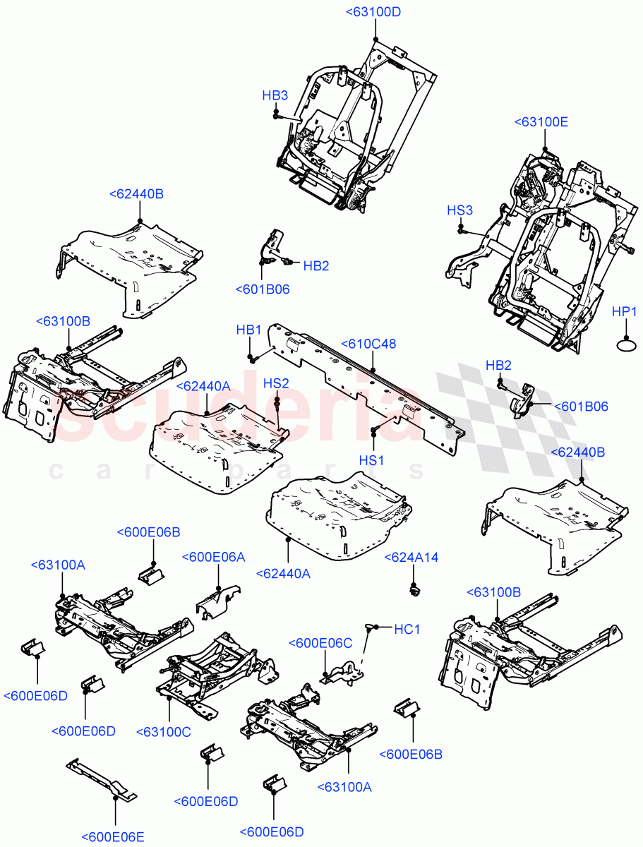 Rear Seat Base(40/20/40 Super Slouch Rear Seat) of Land Rover Land Rover Range Rover (2022+) [3.0 I6 Turbo Diesel AJ20D6]