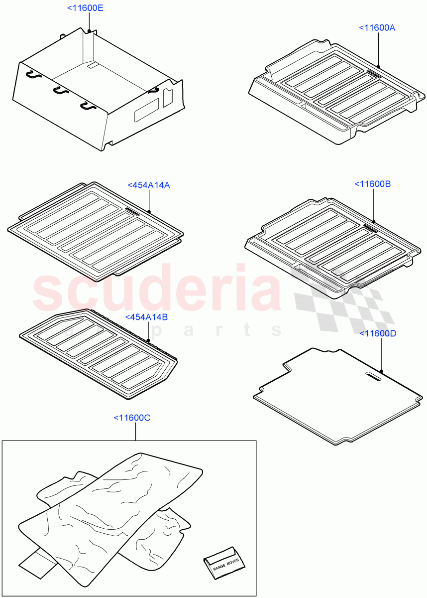 Loadspace Protection Mats(Accessory) of Land Rover Land Rover Range Rover Sport (2014+) [3.0 I6 Turbo Diesel AJ20D6]