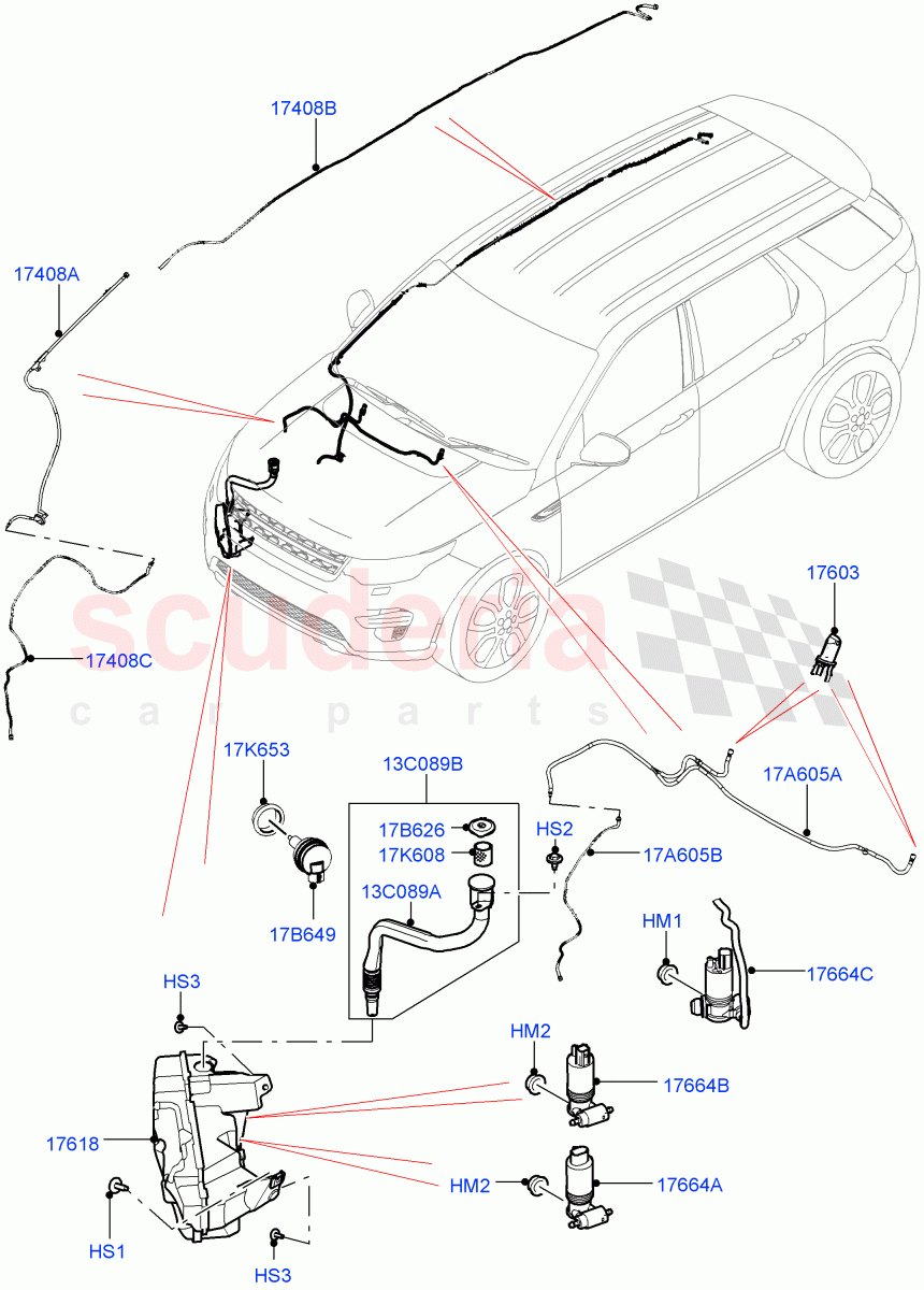 Windscreen Washer(Halewood (UK))((V)TOKH999999) of Land Rover Land Rover Discovery Sport (2015+) [2.2 Single Turbo Diesel]