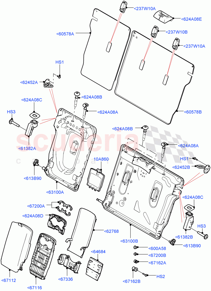 Rear Seat Back(Itatiaia (Brazil),With 60/40 Split - Folding Rr Seat)((V)FROMGT000001) of Land Rover Land Rover Discovery Sport (2015+) [2.0 Turbo Petrol GTDI]