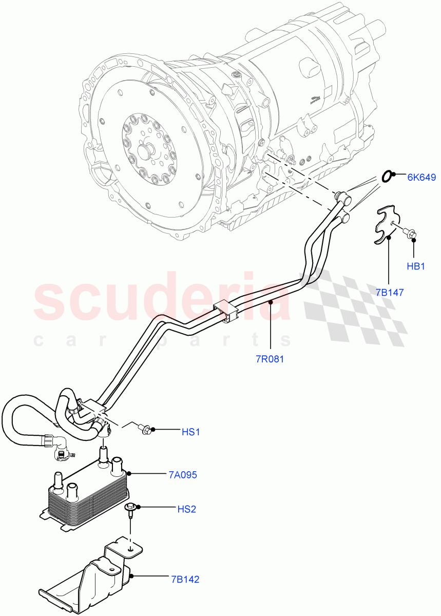 Transmission Cooling Systems(3.0L DOHC GDI SC V6 PETROL,8 Speed Auto Trans ZF 8HP70 4WD) of Land Rover Land Rover Range Rover Velar (2017+) [2.0 Turbo Petrol AJ200P]