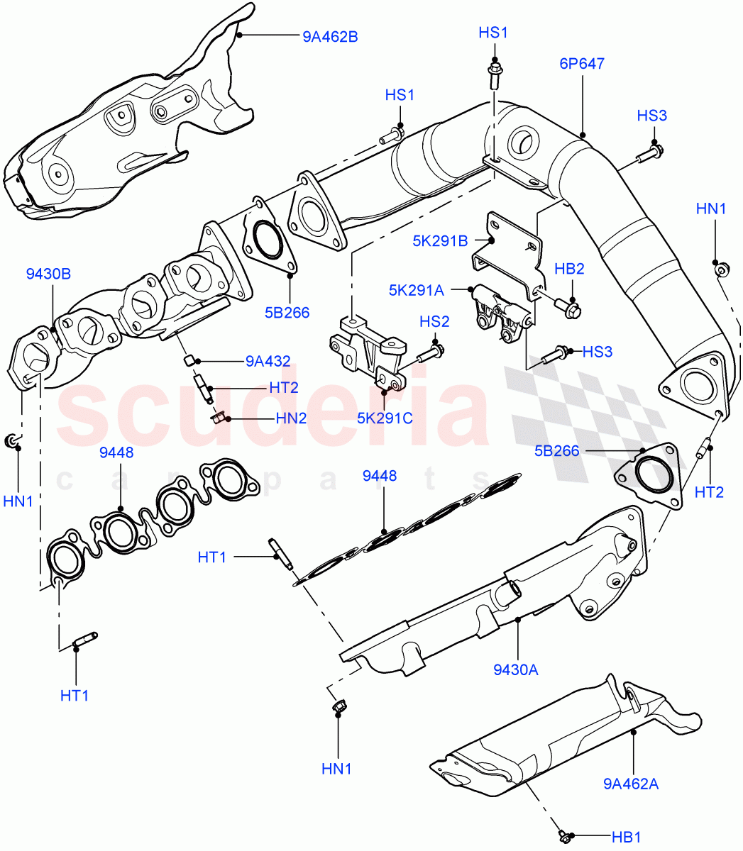 Exhaust Manifold(4.4L DOHC DITC V8 Diesel)((V)FROMBA000001) of Land Rover Land Rover Range Rover (2012-2021) [4.4 DOHC Diesel V8 DITC]