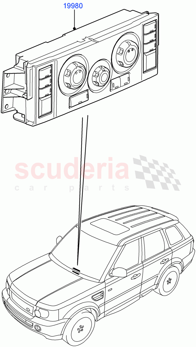 Heater & Air Conditioning Controls((V)TO9A999999) of Land Rover Land Rover Range Rover Sport (2005-2009) [2.7 Diesel V6]