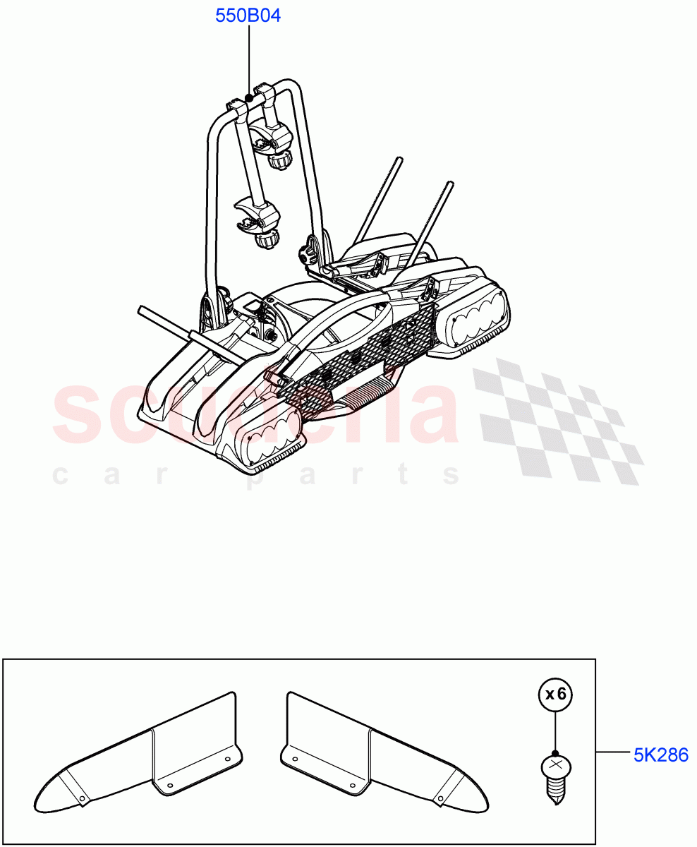 Carriers & Boxes(Bike Carriers, Accessory)(Halewood (UK),Itatiaia (Brazil)) of Land Rover Land Rover Range Rover Evoque (2012-2018) [2.0 Turbo Petrol GTDI]