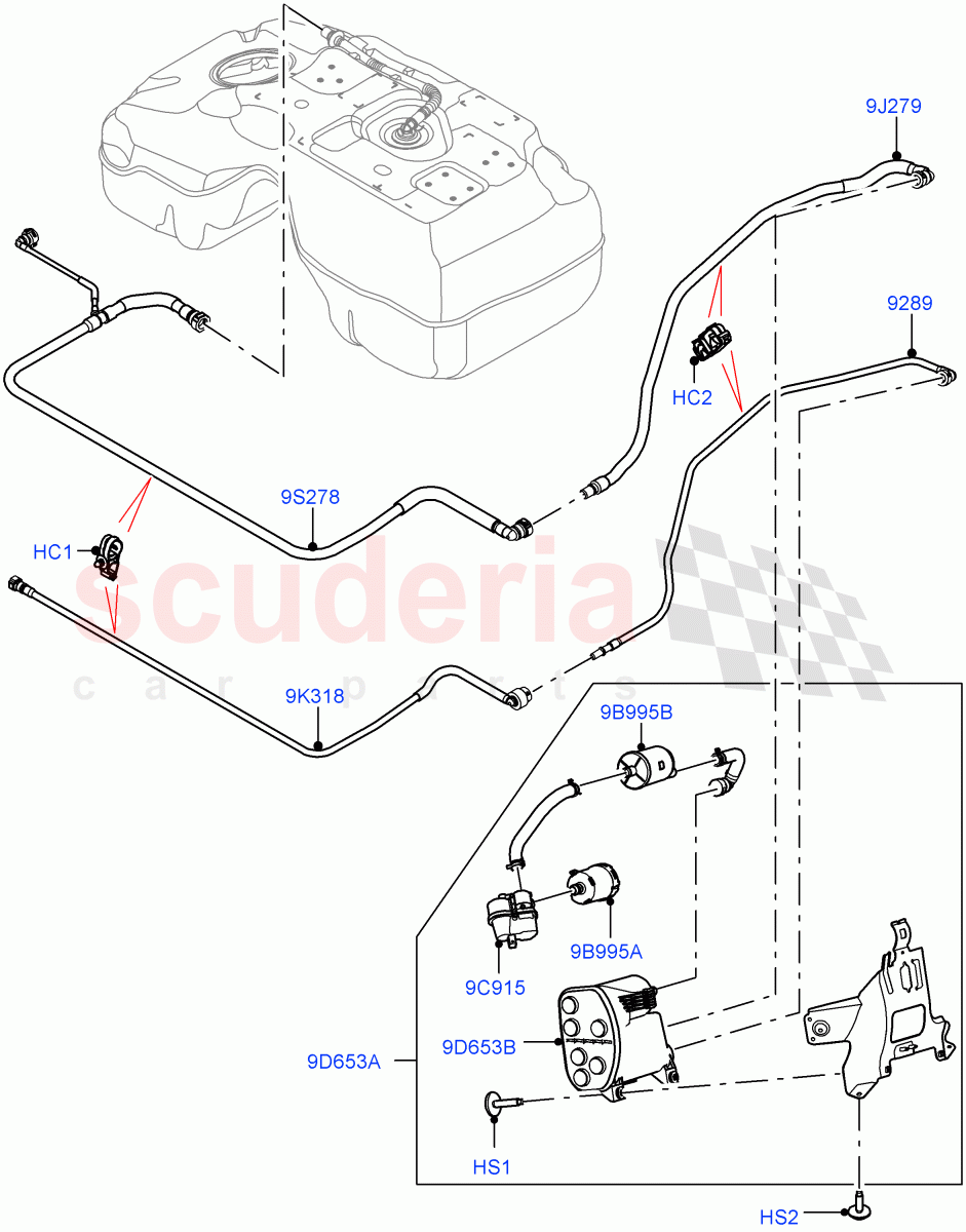 Carbon Canister(1.5L AJ20P3 Petrol High,Changsu (China))((V)FROMKG446857) of Land Rover Land Rover Discovery Sport (2015+) [1.5 I3 Turbo Petrol AJ20P3]