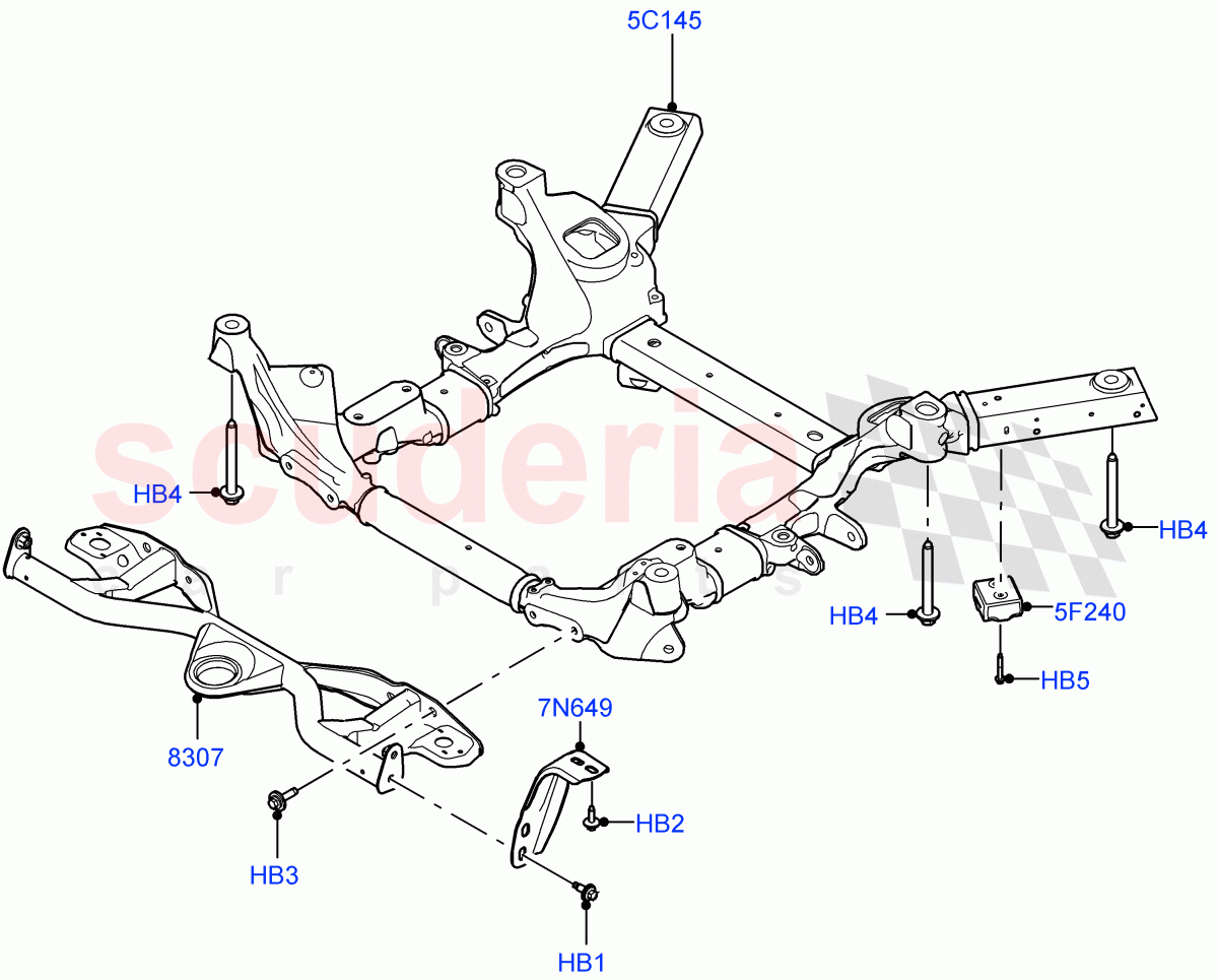 Front Cross Member & Stabilizer Bar (Crossmember) of Land Rover Land Rover Range Rover (2022+) [3.0 I6 Turbo Petrol AJ20P6]