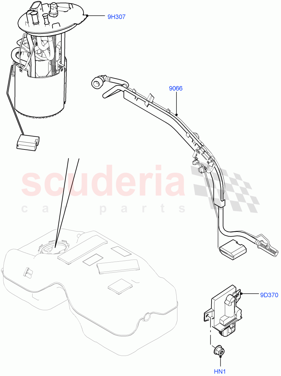 Fuel Pump And Sender Unit(2.0L I4 DSL MID DOHC AJ200,Itatiaia (Brazil),2.0L I4 DSL HIGH DOHC AJ200)((V)FROMGT000001) of Land Rover Land Rover Discovery Sport (2015+) [2.0 Turbo Diesel]