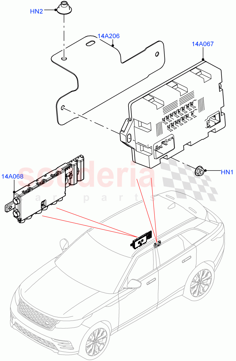 Fuses, Holders And Circuit Breakers(Rear) of Land Rover Land Rover Range Rover Velar (2017+) [2.0 Turbo Diesel AJ21D4]