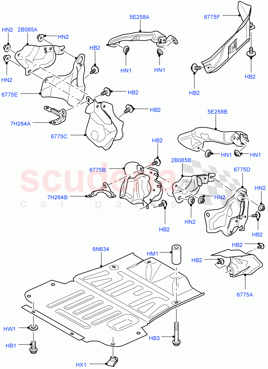 Splash And Heat Shields ((V) TO9A999999) of Land Rover Land Rover Range Rover Sport (2005-2009) [2.7 Diesel V6]