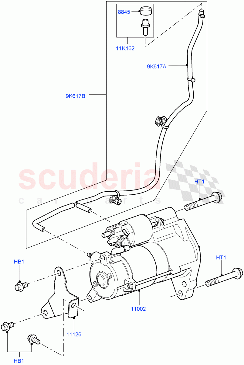 Starter Motor(3.0 V6 Diesel)((V)FROMAA000001,(V)TODA999999) of Land Rover Land Rover Range Rover Sport (2010-2013) [3.0 Diesel 24V DOHC TC]