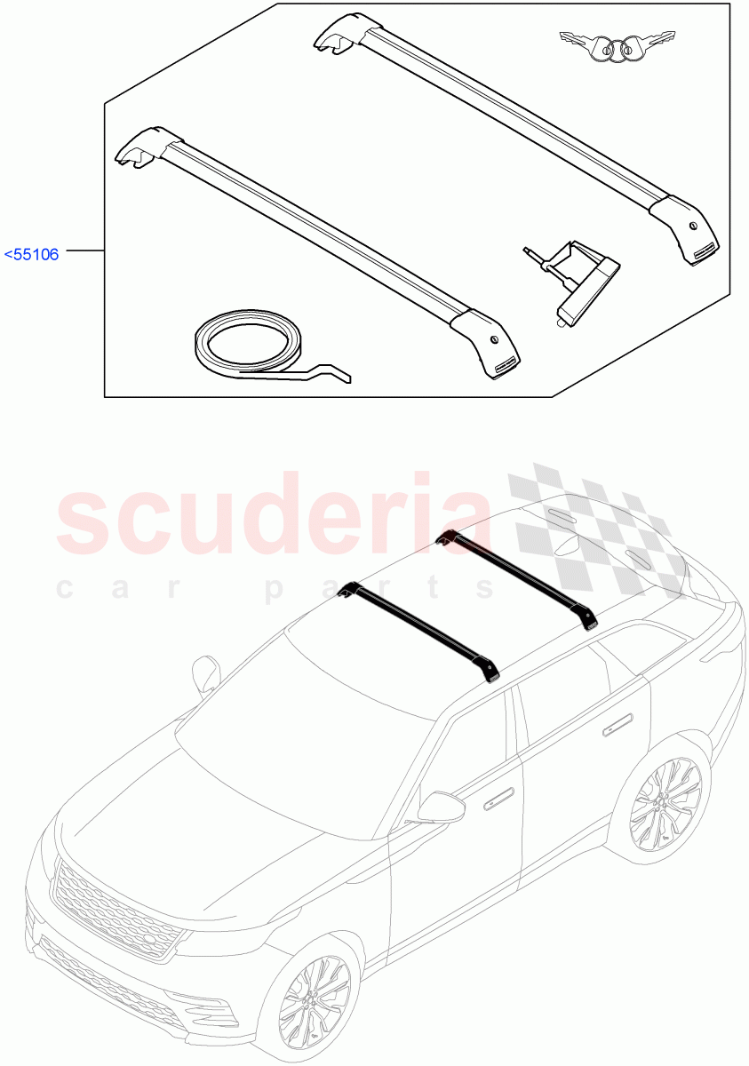 Roof Rails & Crossbars of Land Rover Land Rover Range Rover Velar (2017+) [3.0 DOHC GDI SC V6 Petrol]