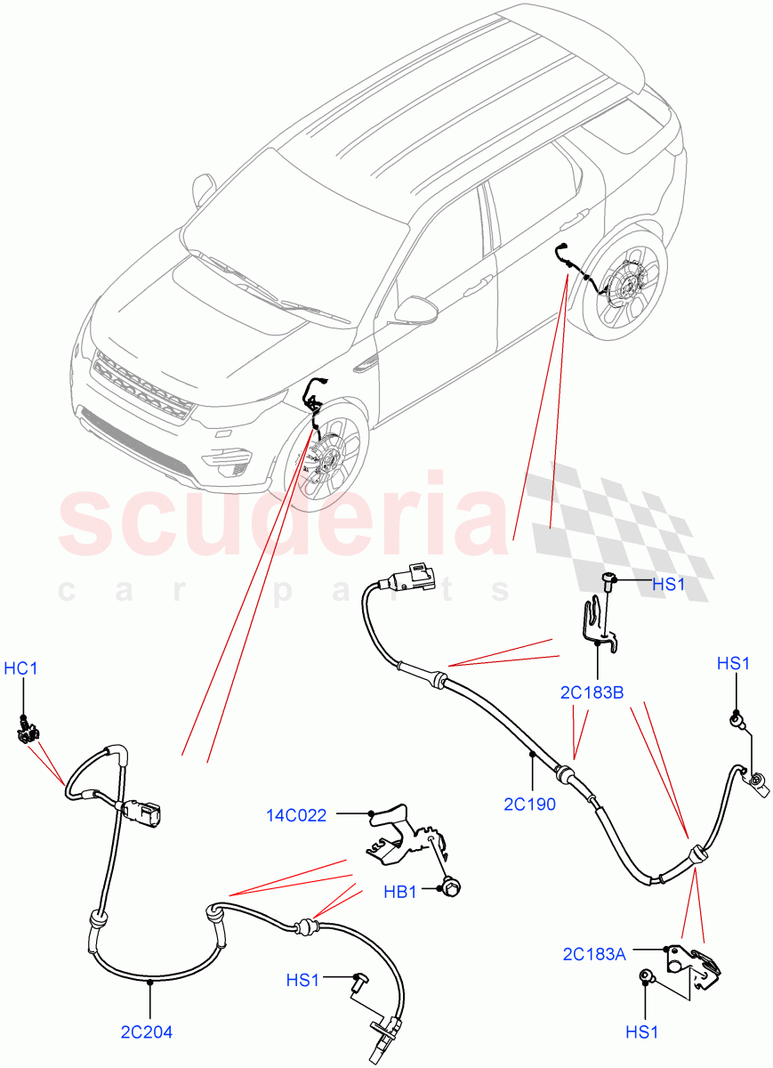 Anti-Lock Braking System (ABS/Speed Sensor) (Halewood (UK)) ((V) FROMLH000001) of Land Rover Land Rover Discovery Sport (2015+) [2.2 Single Turbo Diesel]