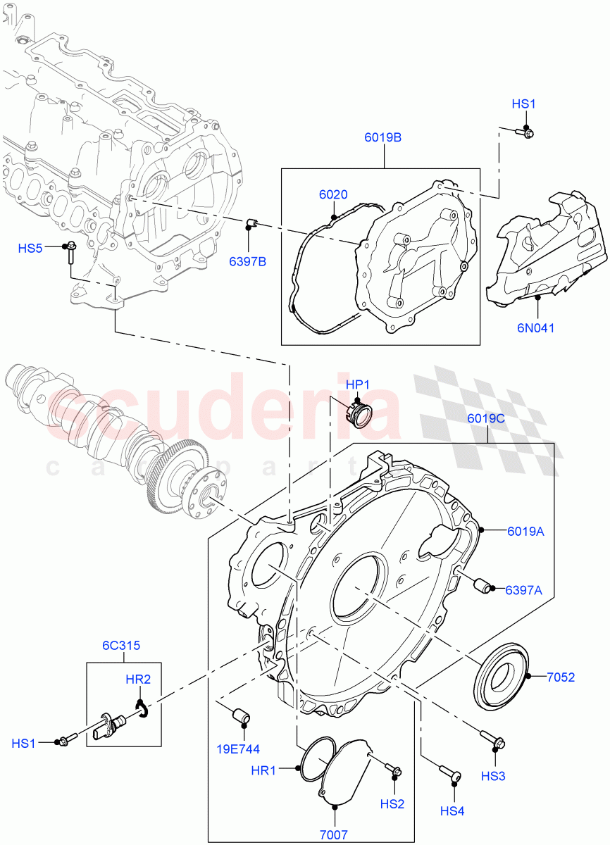 Timing Gear Covers(2.0L AJ21D4 Diesel Mid)((V)FROMMA000001) of Land Rover Land Rover Range Rover Velar (2017+) [2.0 Turbo Diesel AJ21D4]