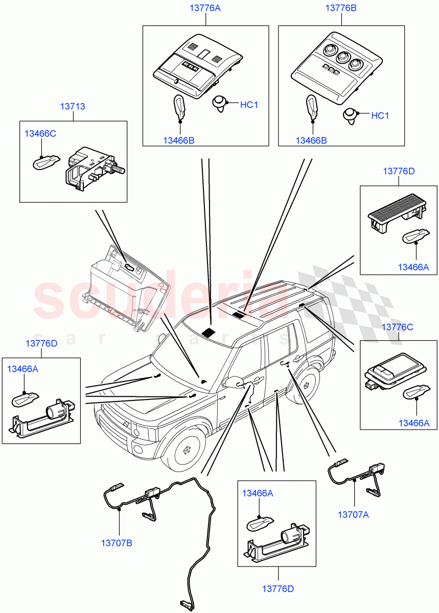 Interior Lamps ((V) FROMAA000001) of Land Rover Land Rover Discovery 4 (2010-2016) [4.0 Petrol V6]