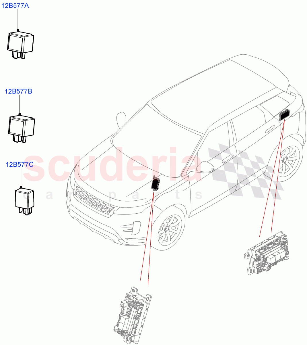 Relays (Changsu (China)) of Land Rover Land Rover Range Rover Evoque (2019+) [2.0 Turbo Diesel AJ21D4]