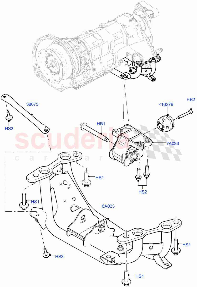 Transmission Mounting (2.0L 16V TIVCT T/C 240PS Petrol) ((V) FROMFA000001) of Land Rover Land Rover Range Rover Sport (2014+) [3.0 I6 Turbo Petrol AJ20P6]