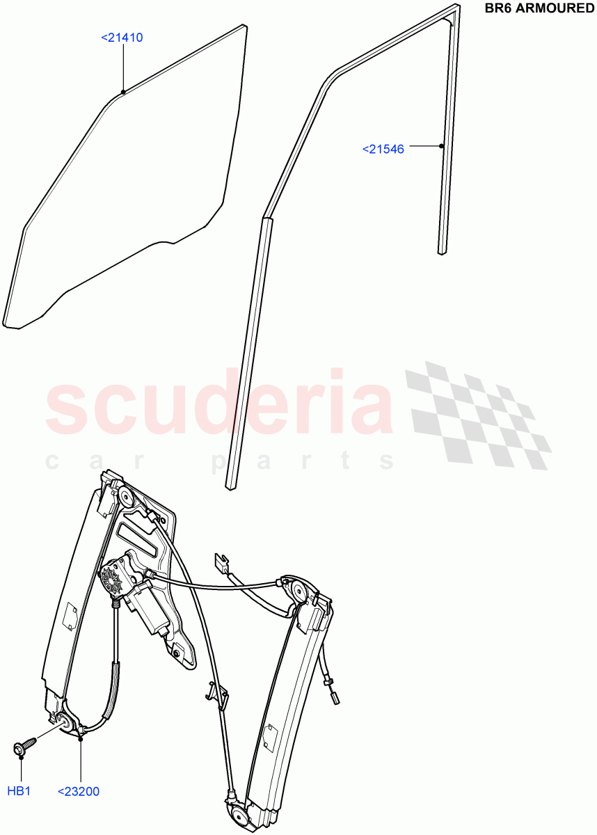 Front Door Glass & Window Controls(With B6 Level Armouring)((V)FROMAA000001) of Land Rover Land Rover Range Rover (2010-2012) [5.0 OHC SGDI SC V8 Petrol]