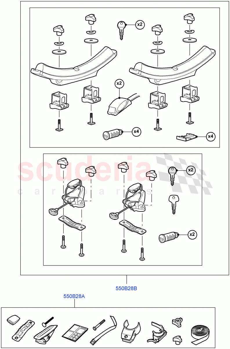 Carriers & Boxes(Canoe Carrier)(Halewood (UK),Itatiaia (Brazil)) of Land Rover Land Rover Range Rover Evoque (2012-2018) [2.0 Turbo Diesel]