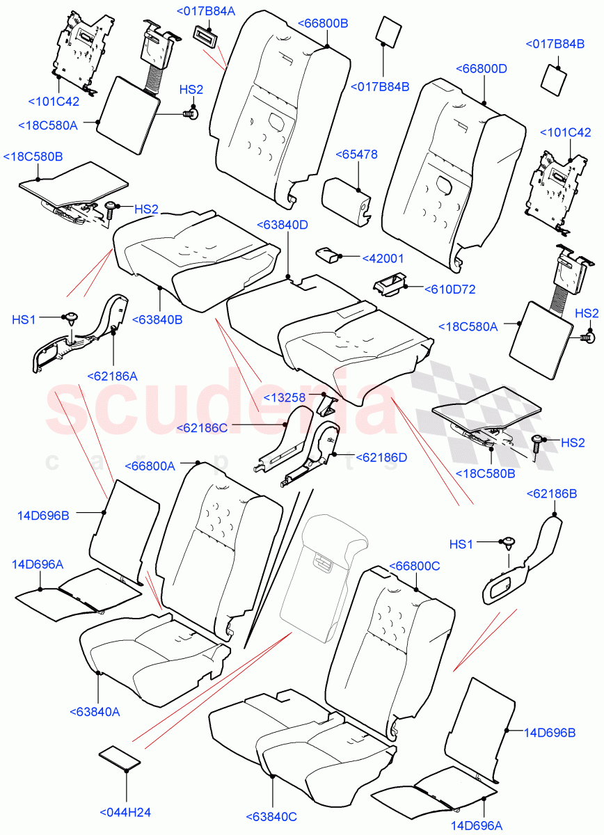 Rear Seat Pads/Valances & Heating(With 60/40 Power Fold Thru Rr Seat) of Land Rover Land Rover Range Rover (2012-2021) [3.0 DOHC GDI SC V6 Petrol]