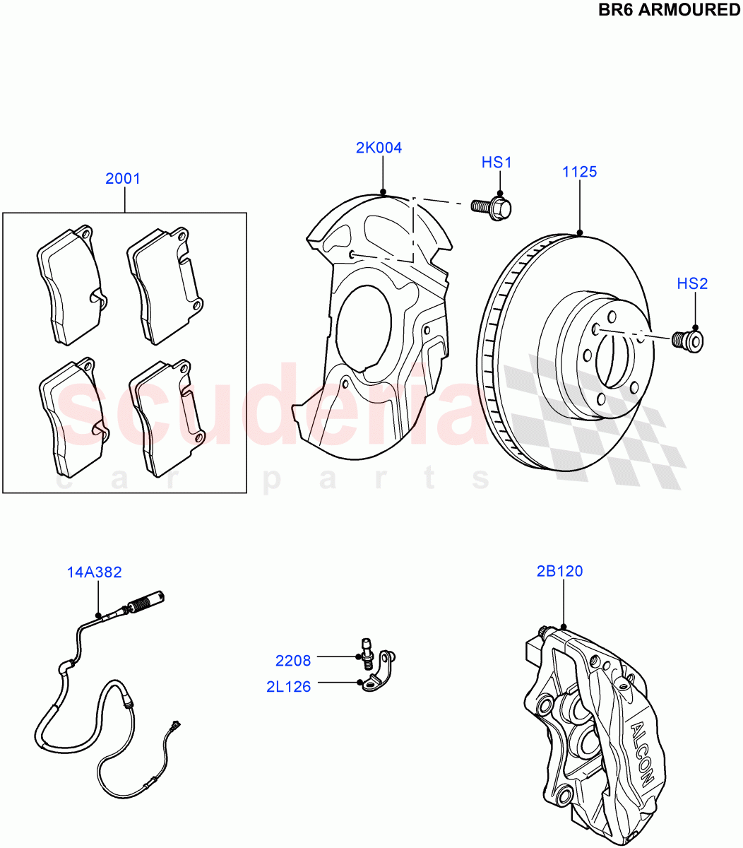 Front Brake Discs And Calipers (With B6 Level Armouring) ((V) FROMAA000001) of Land Rover Land Rover Range Rover (2010-2012) [4.4 DOHC Diesel V8 DITC]
