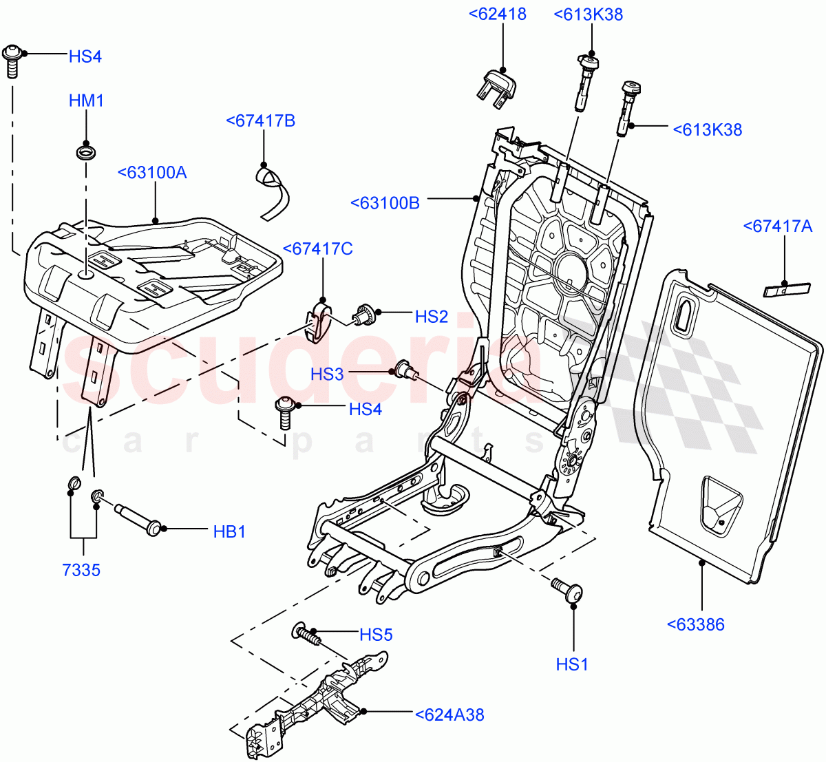 Rear Seat Frame ((V) FROMAA000001) of Land Rover Land Rover Range Rover Sport (2010-2013) [3.6 V8 32V DOHC EFI Diesel]