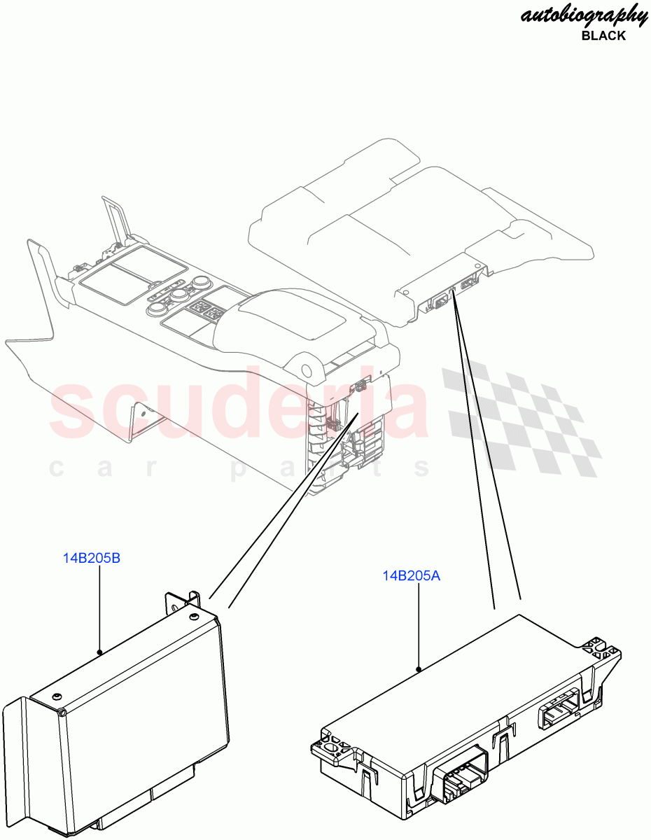 Vehicle Modules And Sensors(Rear Console)(Console Deployable Tables)((V)FROMEA000001) of Land Rover Land Rover Range Rover (2012-2021) [3.0 I6 Turbo Diesel AJ20D6]