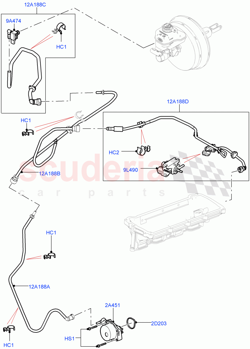 Vacuum Control And Air Injection (5.0L OHC SGDI SC V8 Petrol - AJ133, RHD) ((V) FROMHA000001) of Land Rover Land Rover Range Rover Sport (2014+) [5.0 OHC SGDI SC V8 Petrol]