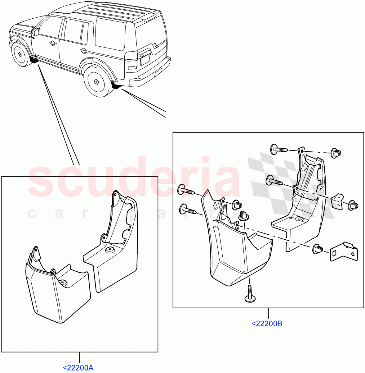 Mudflaps(Front And Rear)((V)FROMAA000001) of Land Rover Land Rover Discovery 4 (2010-2016) [3.0 DOHC GDI SC V6 Petrol]