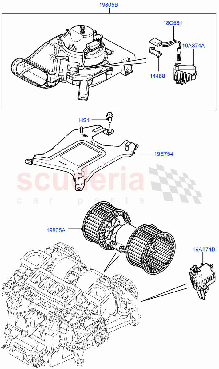 Heater/Air Con Blower And Compnts((V)FROMAA000001) of Land Rover Land Rover Range Rover (2010-2012) [5.0 OHC SGDI SC V8 Petrol]