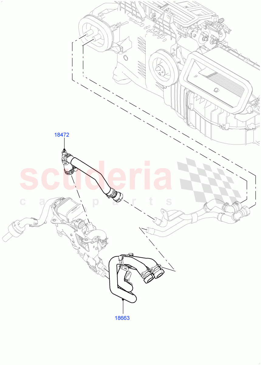 Heater Hoses(Front)(4.4L DOHC DITC V8 Diesel,Fuel Fired Heater With Park Heat,Fuel Heater W/Pk Heat With Remote)((V)FROMKA000001) of Land Rover Land Rover Range Rover Sport (2014+) [2.0 Turbo Petrol GTDI]