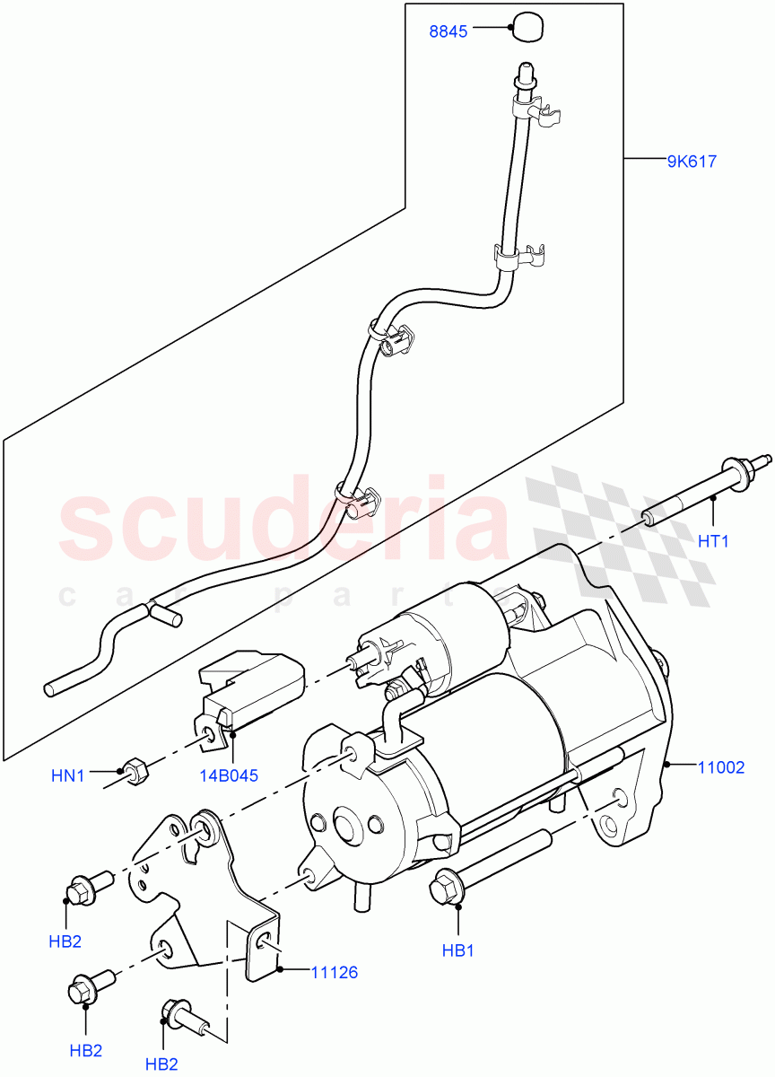 Starter Motor(3.0 V6 Diesel) of Land Rover Land Rover Range Rover Velar (2017+) [3.0 Diesel 24V DOHC TC]