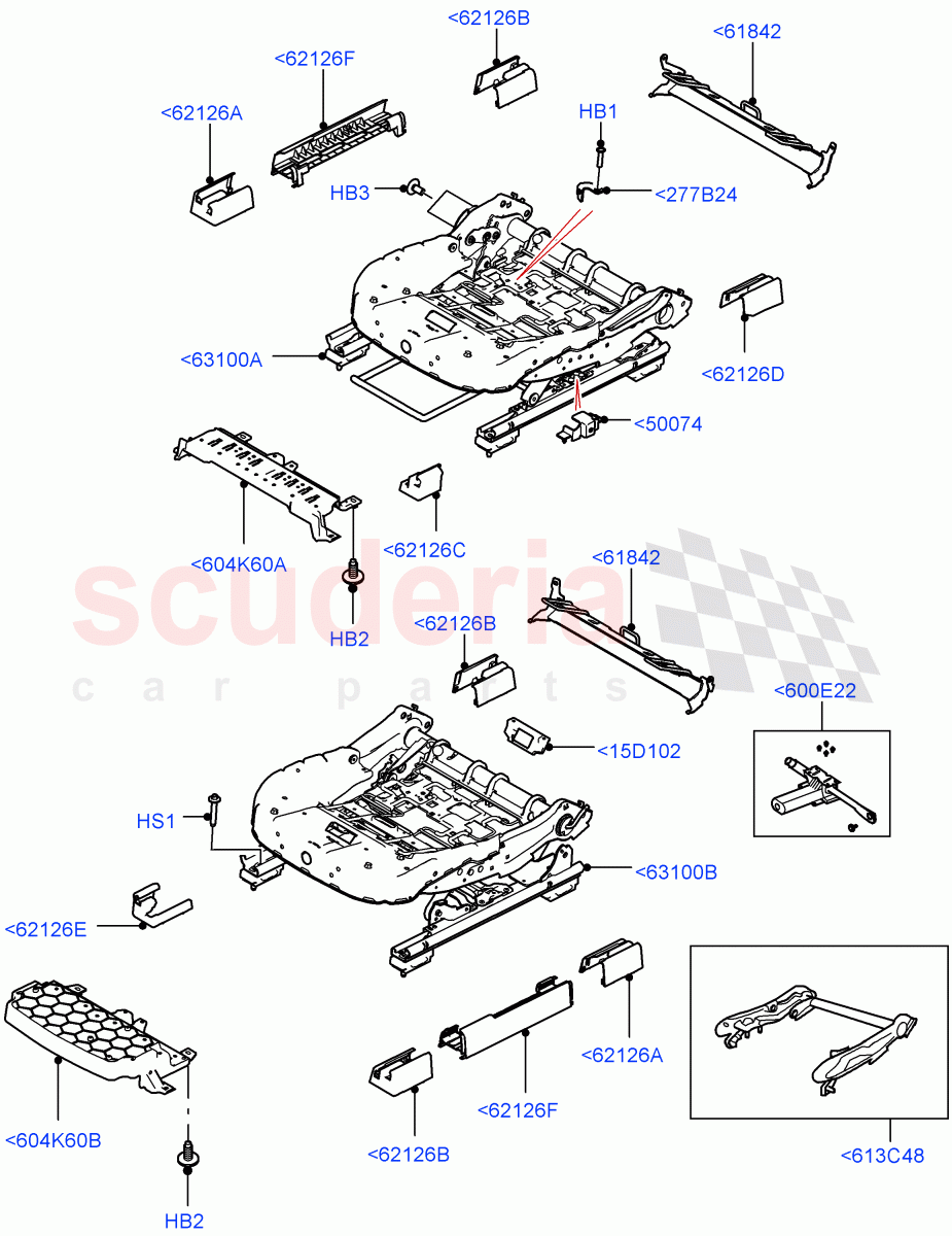 Front Seat Base(Solihull Plant Build)((V)FROMHA000001) of Land Rover Land Rover Discovery 5 (2017+) [3.0 I6 Turbo Diesel AJ20D6]