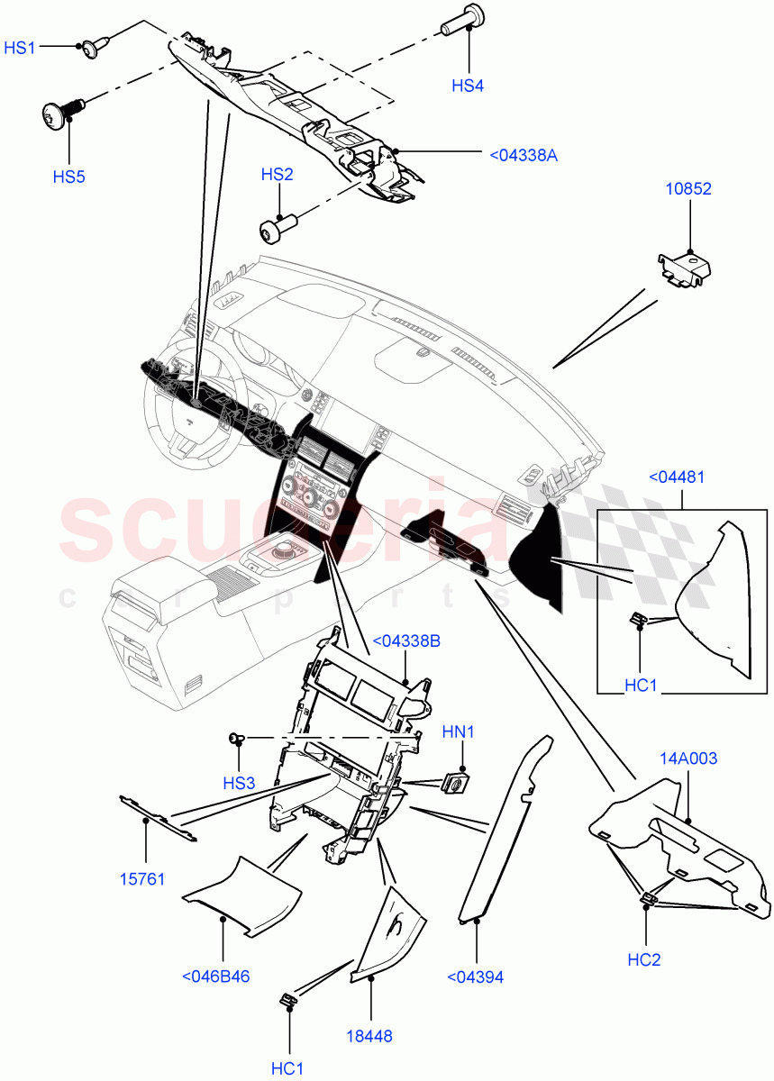 Instrument Panel(Lower, External)(Itatiaia (Brazil))((V)FROMGT000001) of Land Rover Land Rover Discovery Sport (2015+) [2.2 Single Turbo Diesel]