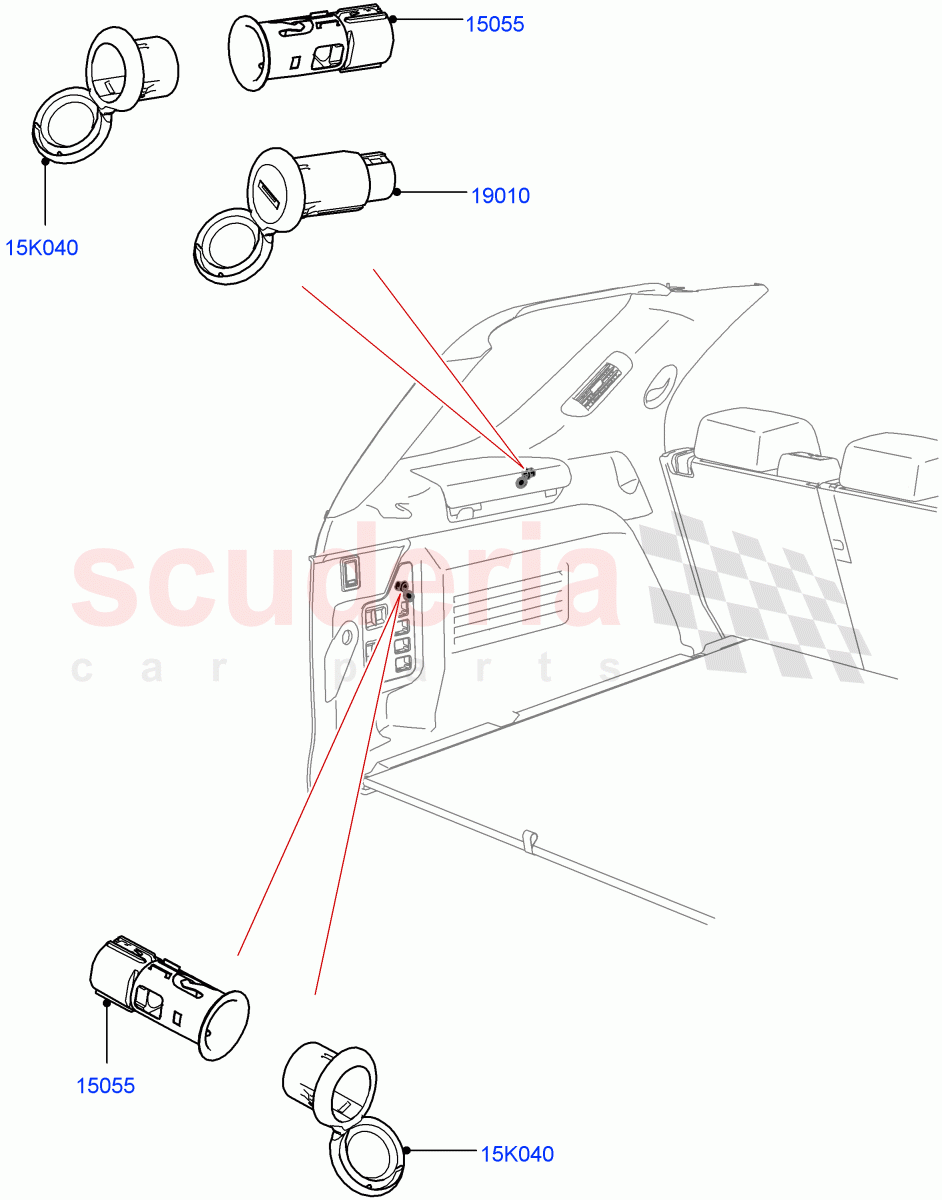 Auxiliary Electrical Power Points(Solihull Plant Build)((V)FROMHA000001) of Land Rover Land Rover Discovery 5 (2017+) [2.0 Turbo Diesel]