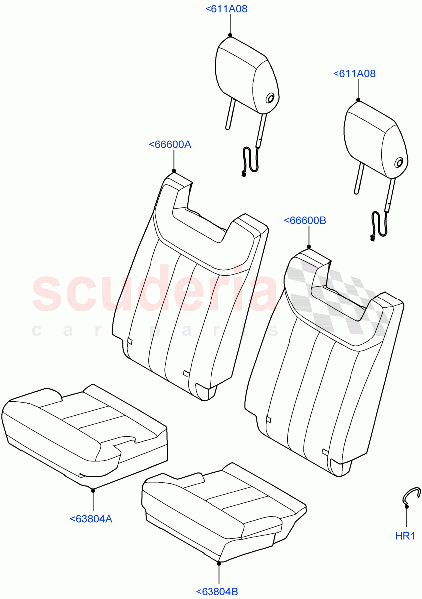 Rear Seat Covers(Perf Taurus Leather/PVC,With Third Row Power Folding Seat) of Land Rover Land Rover Range Rover (2022+) [3.0 I6 Turbo Petrol AJ20P6]