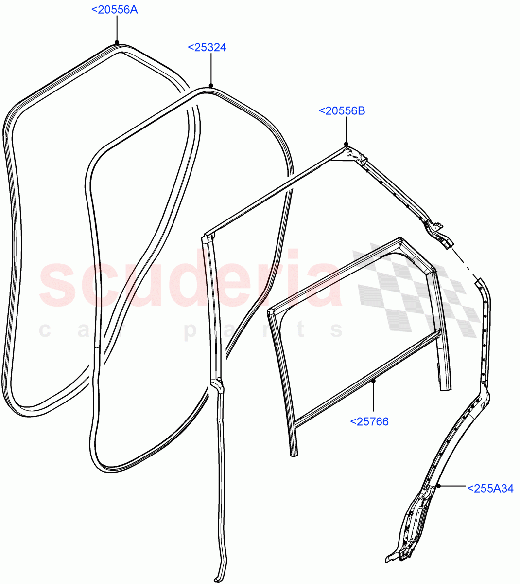 Rear Doors, Hinges & Weatherstrips(Weatherstrips And Seals) of Land Rover Land Rover Range Rover Velar (2017+) [5.0 OHC SGDI SC V8 Petrol]