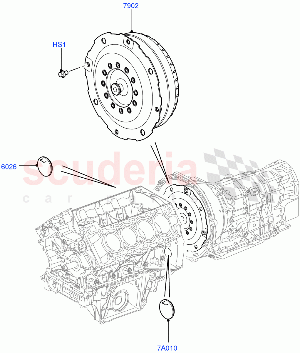 Converter(5.0L OHC SGDI SC V8 Petrol - AJ133,6 Speed Auto Transmission ZF 6HP28,5.0L OHC SGDI NA V8 Petrol - AJ133,3.0 V6 Diesel)((V)FROMAA000001) of Land Rover Land Rover Range Rover (2010-2012) [3.6 V8 32V DOHC EFI Diesel]