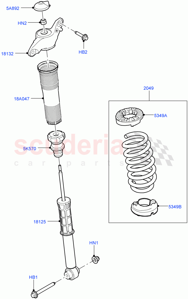 Rear Springs And Shock Absorbers (Changsu (China)) of Land Rover Land Rover Range Rover Evoque (2019+) [1.5 I3 Turbo Petrol AJ20P3]