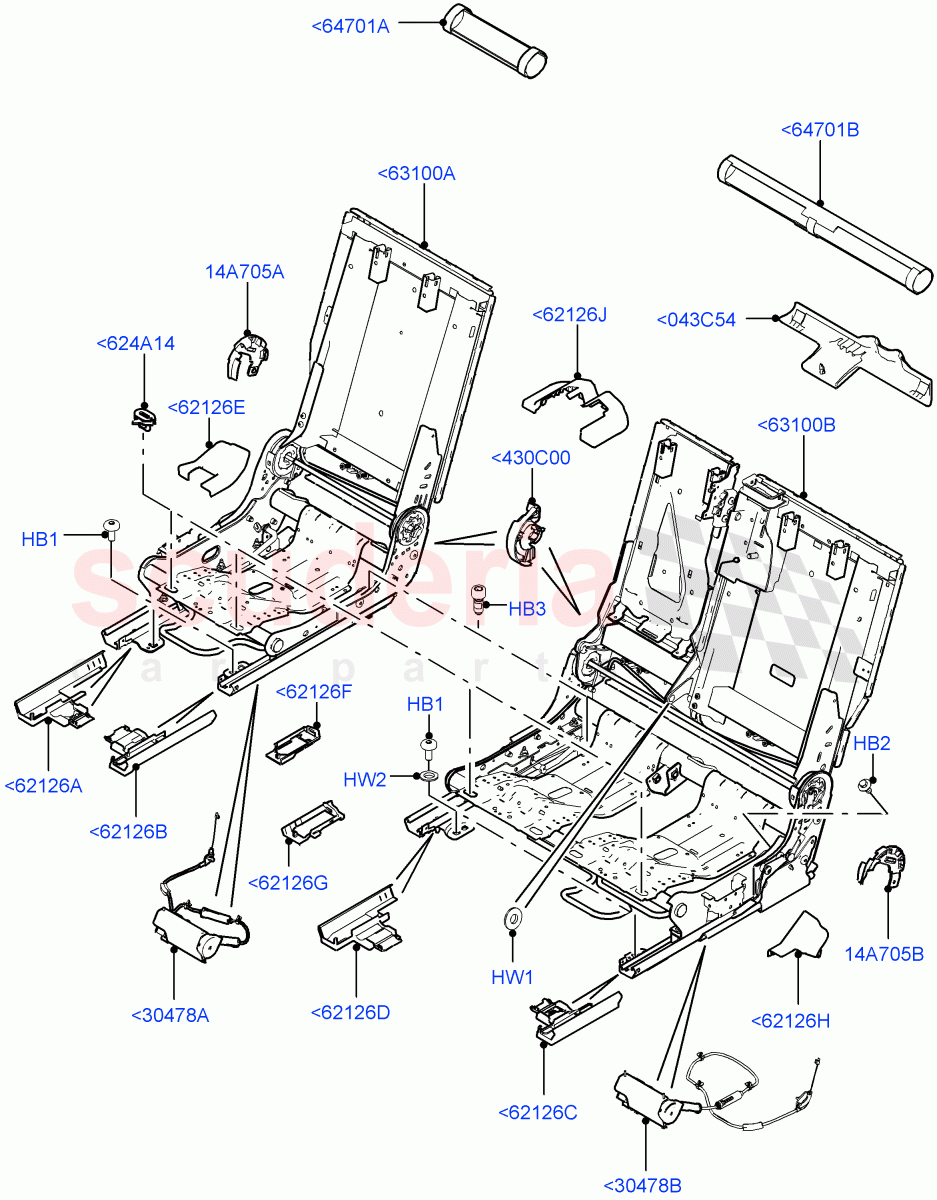 Rear Seat Base (Changsu (China), With 60/40 Manual Fold Thru Rr Seat) of Land Rover Land Rover Discovery Sport (2015+) [2.0 Turbo Diesel]