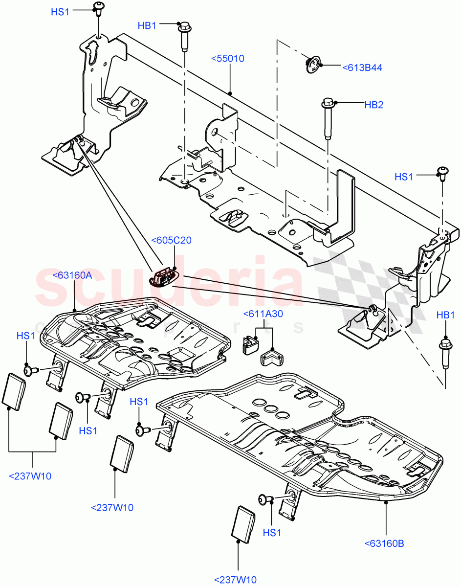 Rear Seat Base(Halewood (UK),With 60/40 Split - Folding Rr Seat) of Land Rover Land Rover Discovery Sport (2015+) [2.0 Turbo Petrol GTDI]