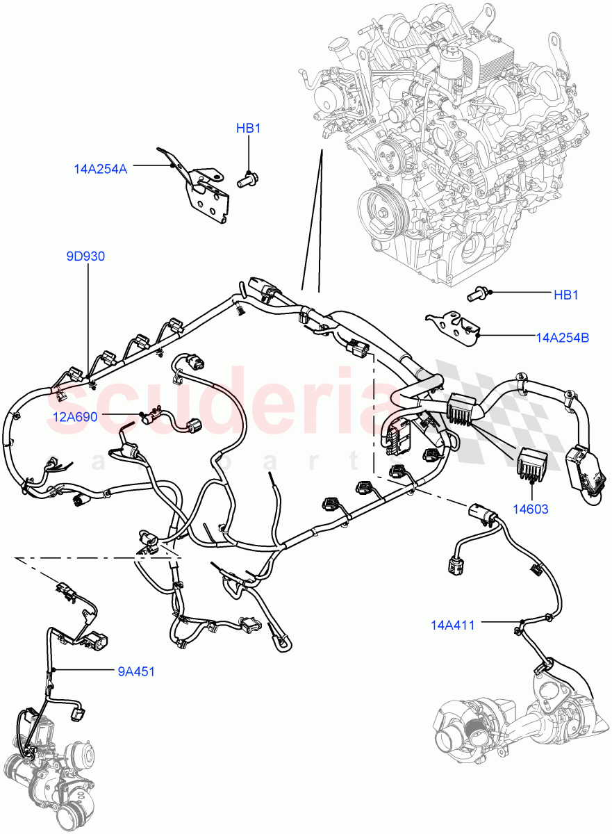Electrical Wiring - Engine And Dash (4.4L DOHC DITC V8 Diesel) ((V) FROMBA000001) of Land Rover Land Rover Range Rover (2010-2012) [5.0 OHC SGDI SC V8 Petrol]