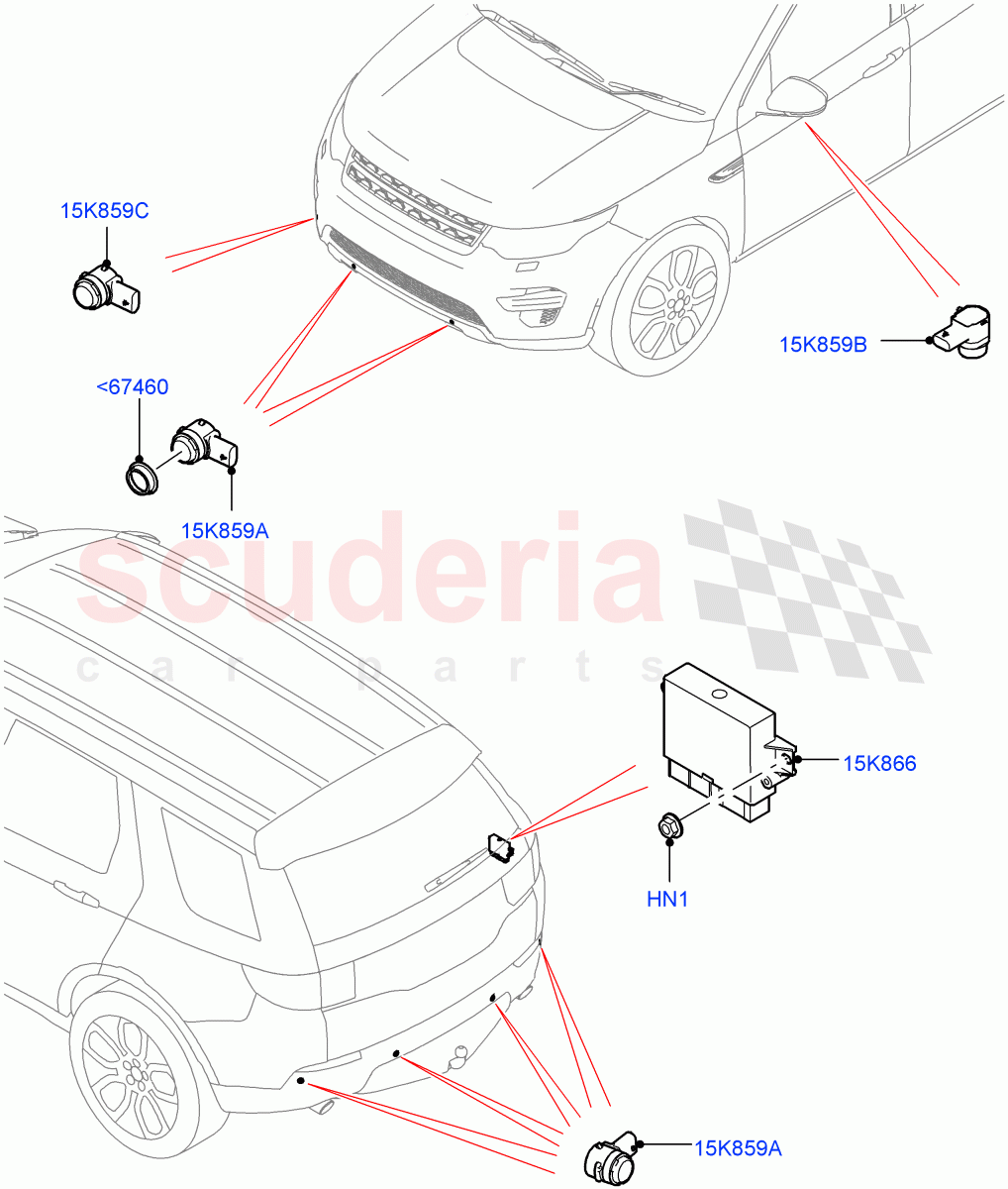 Parking Distance Control (Itatiaia (Brazil)) ((V) FROMGT000001) of Land Rover Land Rover Discovery Sport (2015+) [1.5 I3 Turbo Petrol AJ20P3]