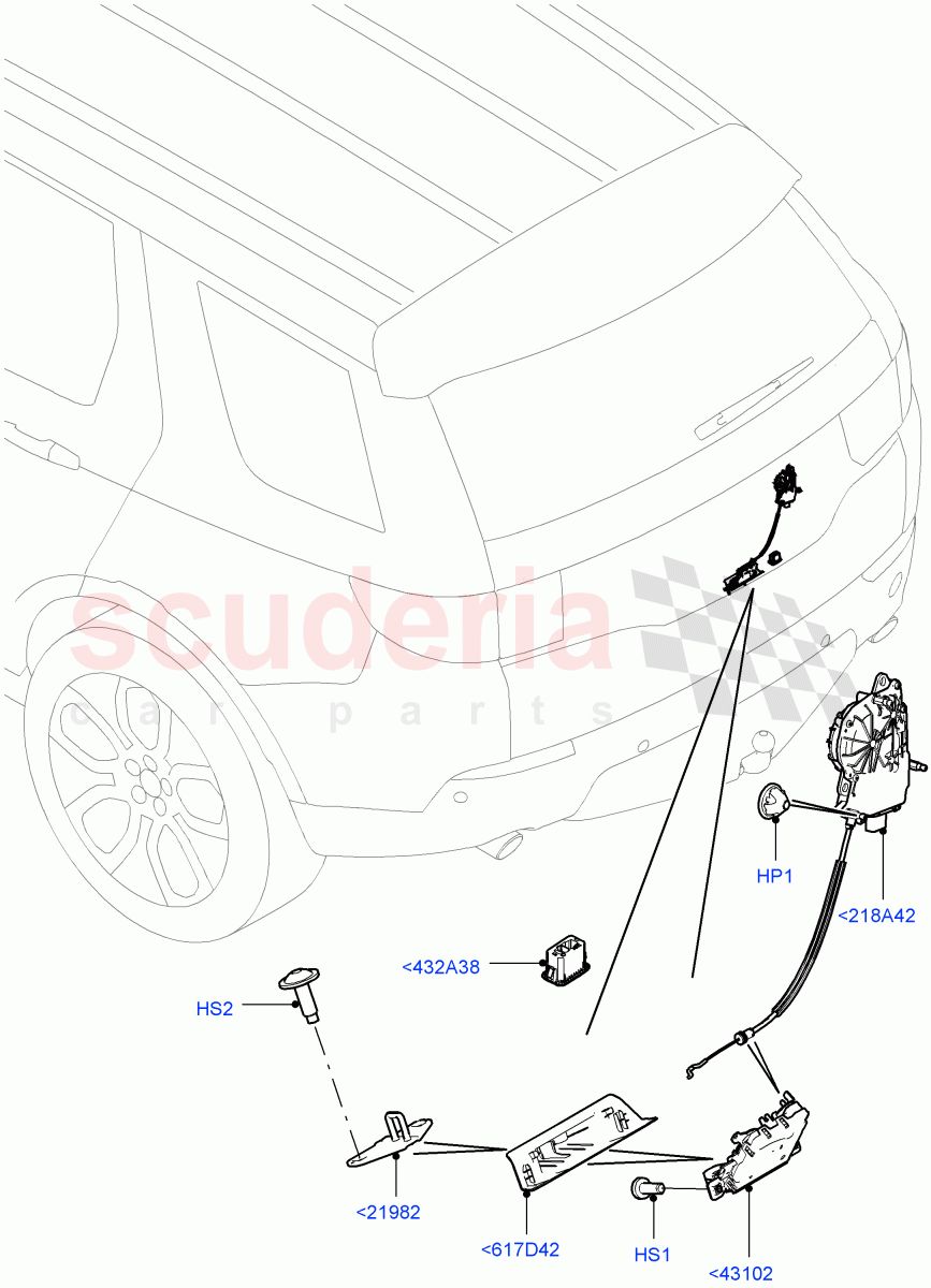 Luggage Compt/Tailgte Lock Controls(Halewood (UK)) of Land Rover Land Rover Discovery Sport (2015+) [2.2 Single Turbo Diesel]